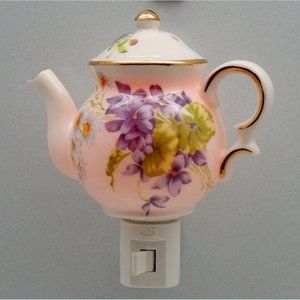 Floral Teapot Night Light and Oil Burner